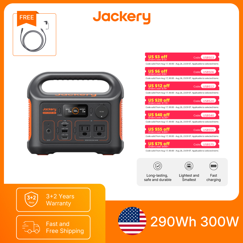 Portable Generator Inverter - Jackery Portable Power Station Explorer 300New