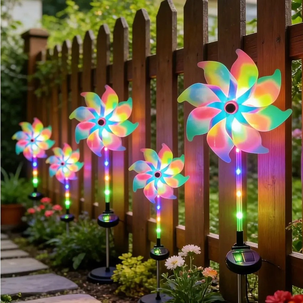 1PC Colorful Windmill Solar Ga - Outdoor Power Stake recension och pris
