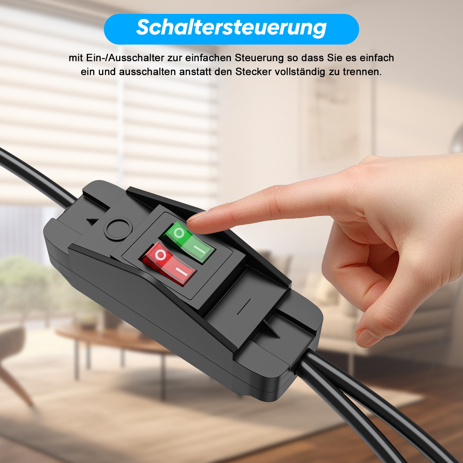 EU Plug Extension Cord with ON - Outdoor Power Lead recension och pris