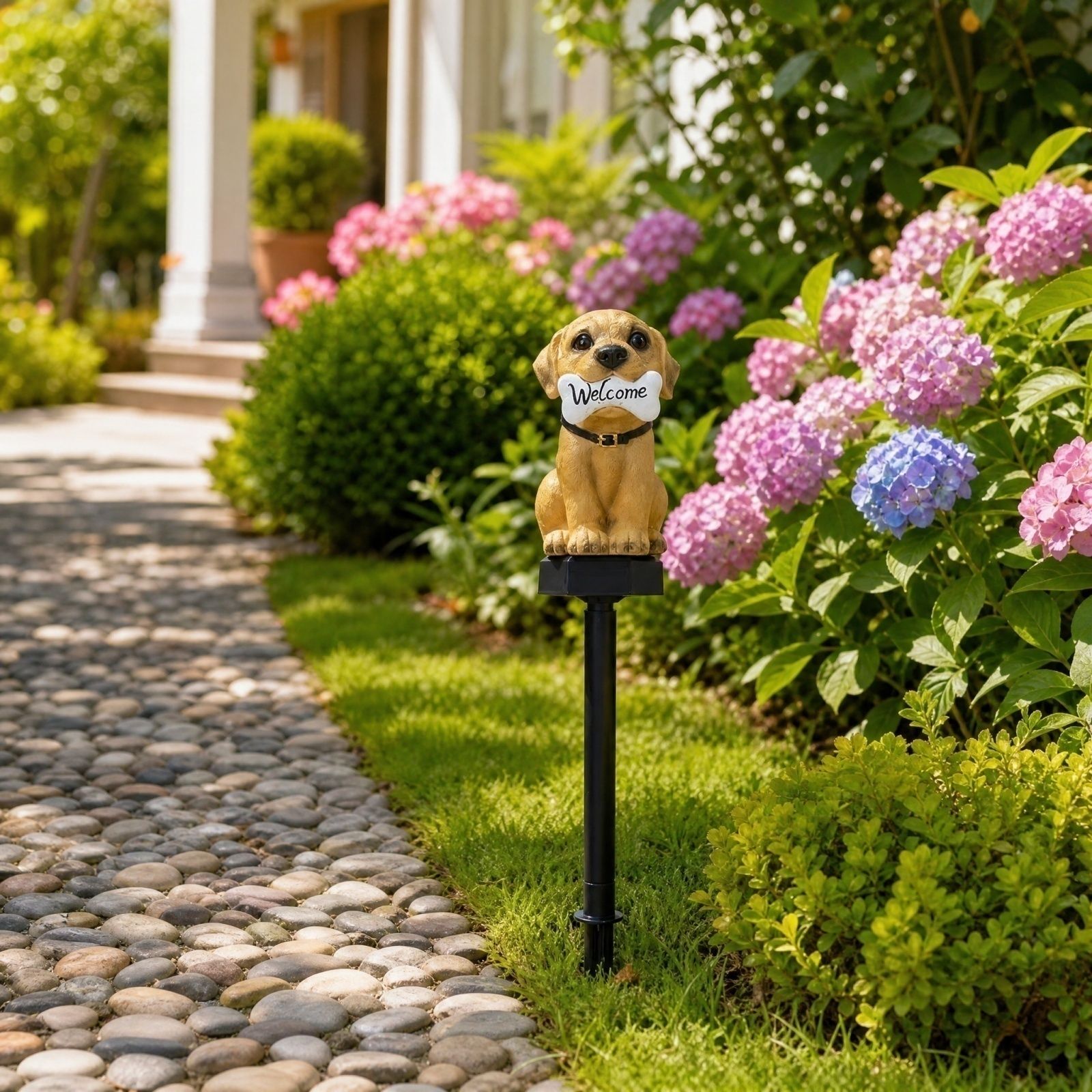 Solar-Powered Puppy Lamp Carto - Outdoor Power Stake recension och pris