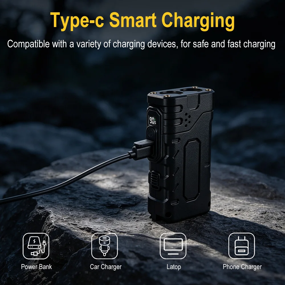 BORUIiT Hand Crank EDC LED Fla - Outdoor Power Inc recension och pris