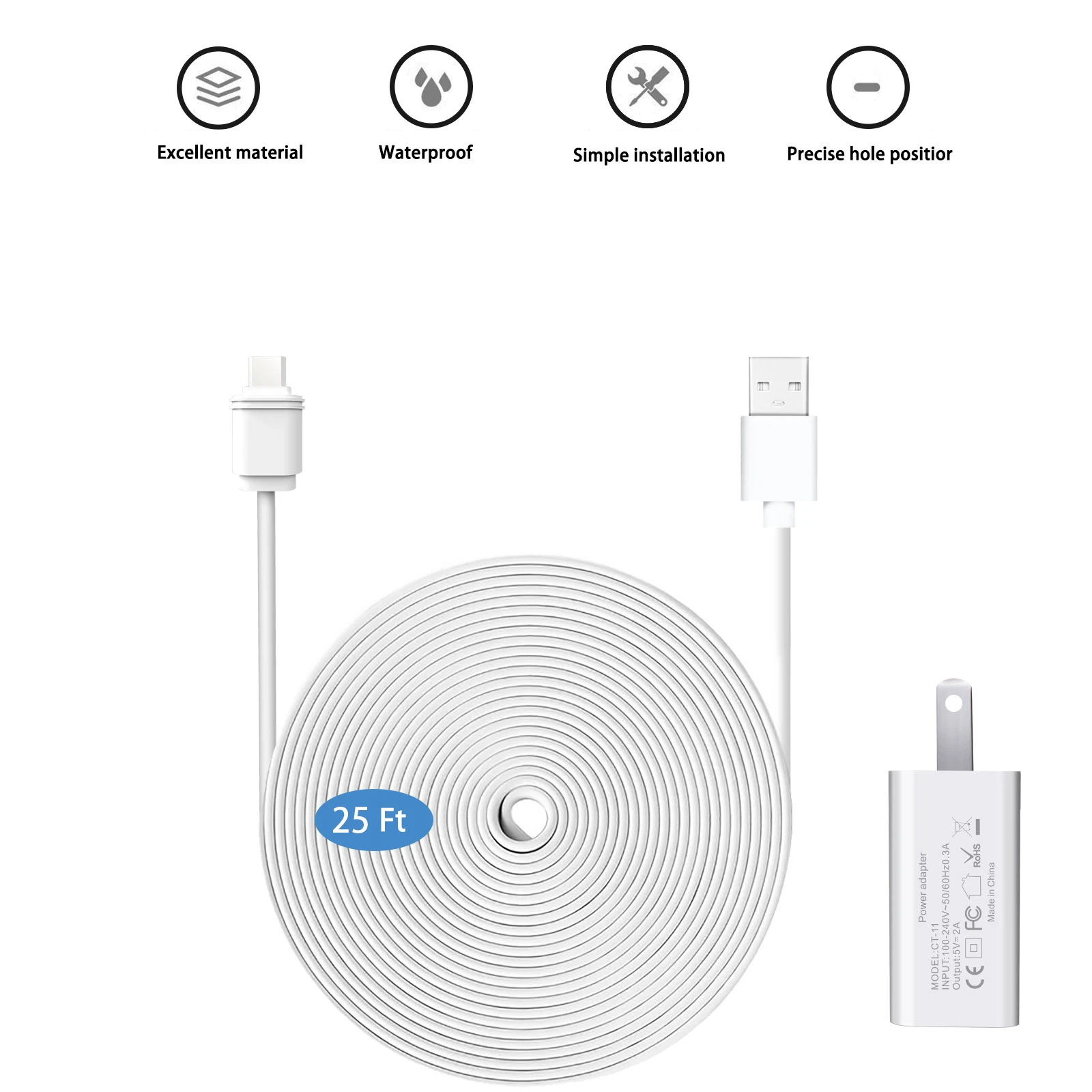 7.6m /25ft Charging Cable powe - Outdoor Power Lead recension och pris