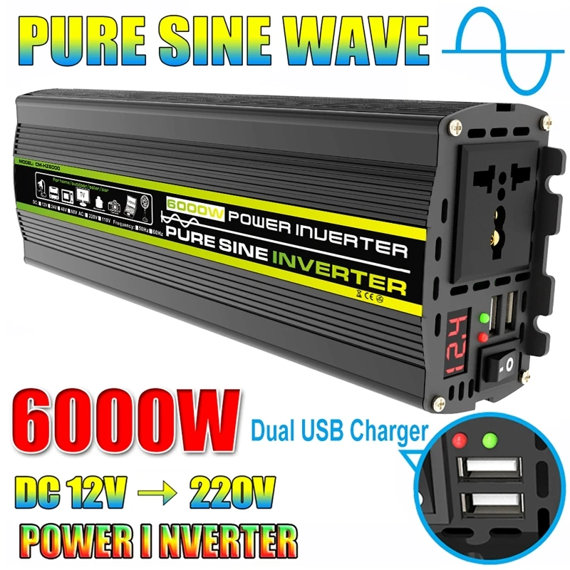 6000W DC12/24V to AC 220V Pure - Outdoor Power Transformer recension och pris